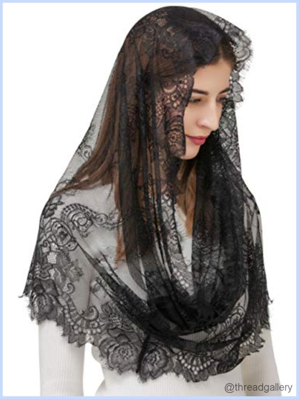 Chantilly Lace Infinity Mantilla Veil Traditional Mass Head Covering